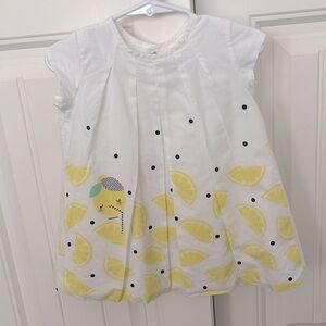 Catimini Lemon Print Short Sleeve Dress Size 18 months